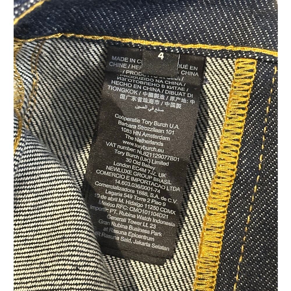 Tory Burch The classic cotton denim dark blue A-line jean midi skirt size 4 - Picture 12 of 14